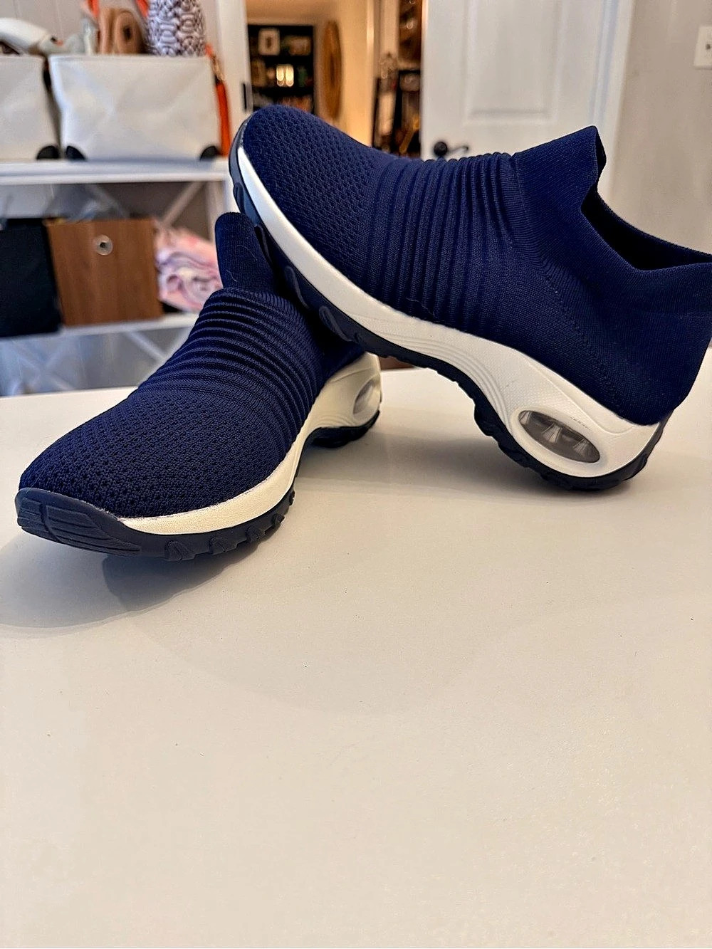 SТQ Air Running Shoes/Sneakers in Blue & White US 9.5 Like New